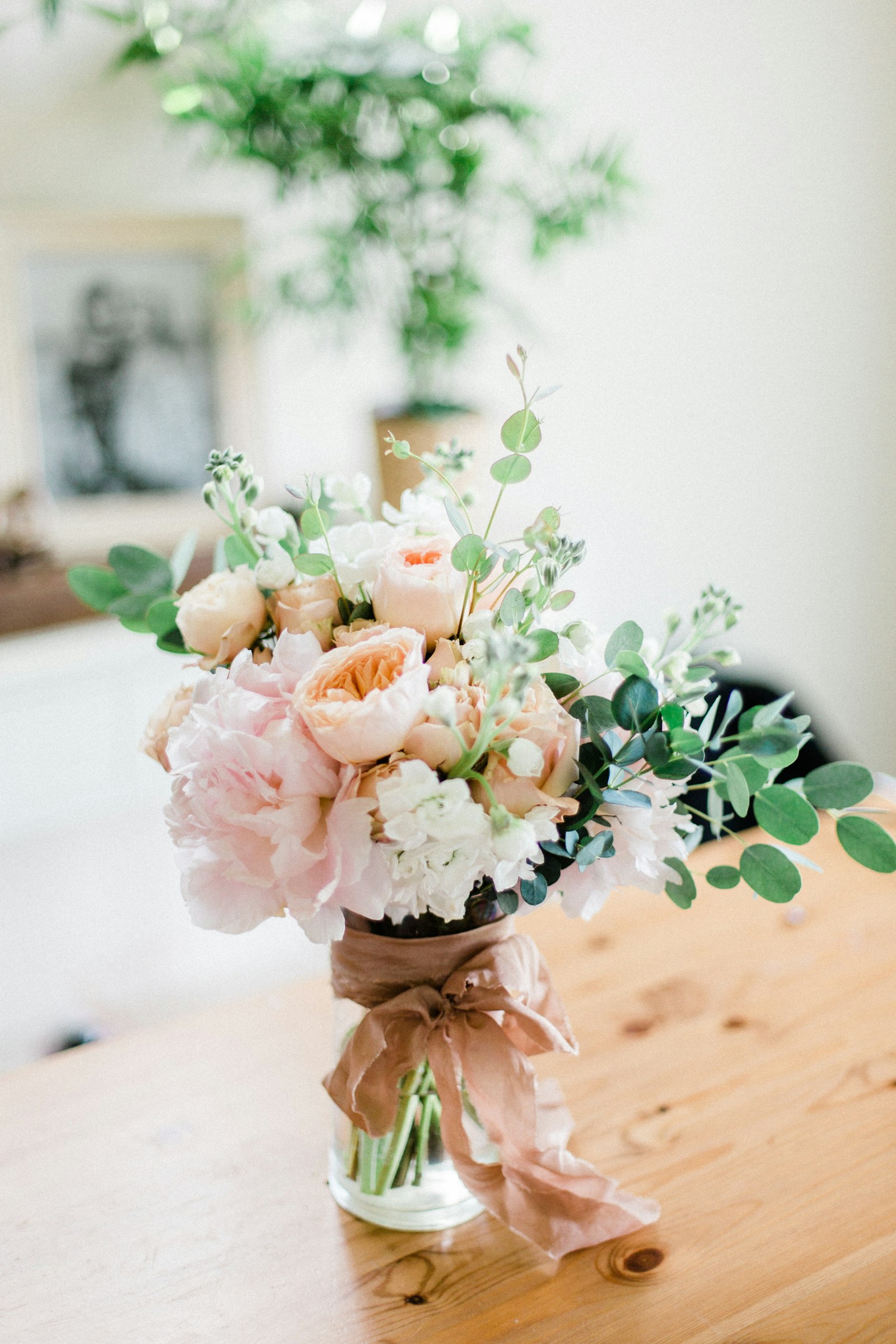 Blush and cream wedding bouquet
